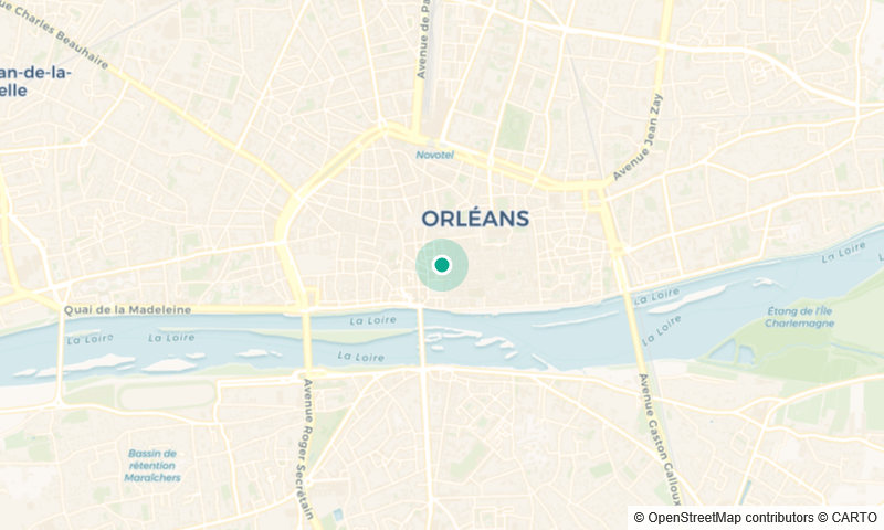 Carte du centre d'Orléans, quartier Châtelet / rue de Bourgogne
